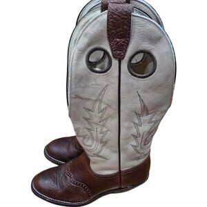 Women Boulet leather boot brown with beige size 6.5
